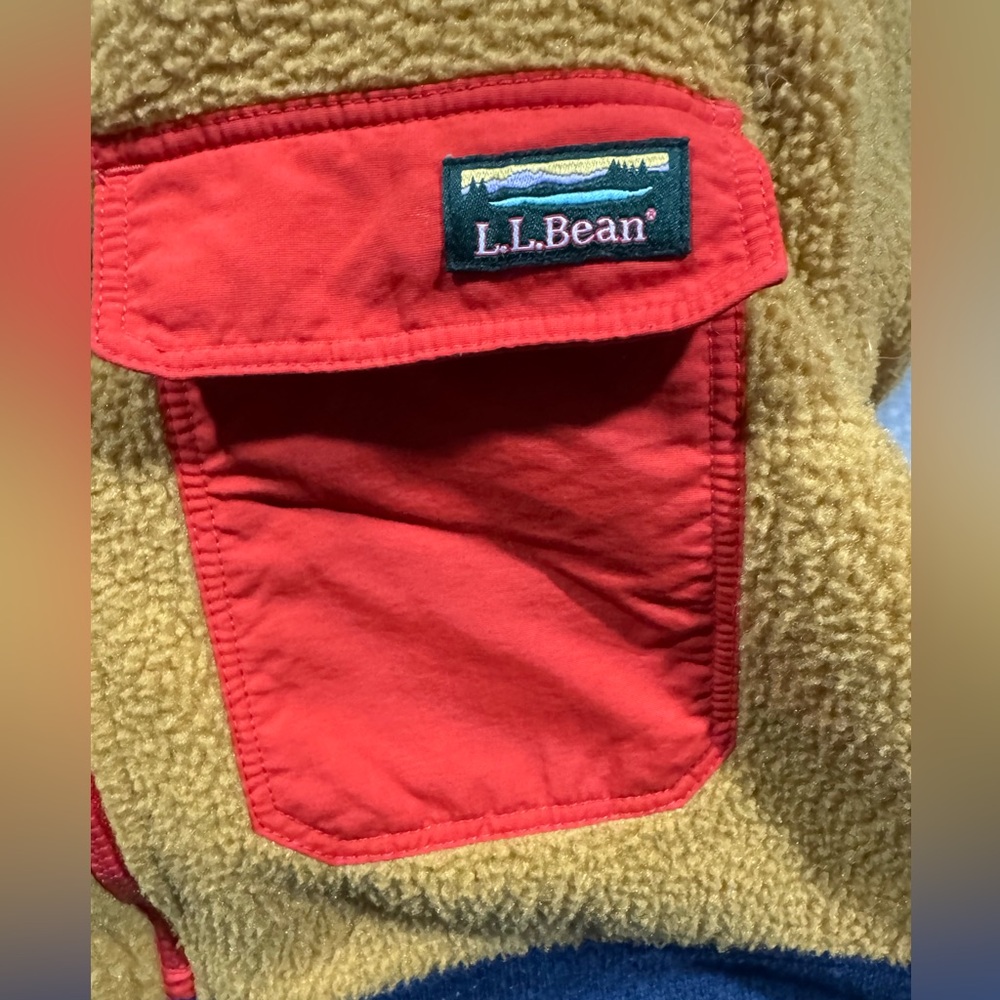 L.L. Bean Yellow and Navy Colorblock Sweatshirt - Picture 4 of 5